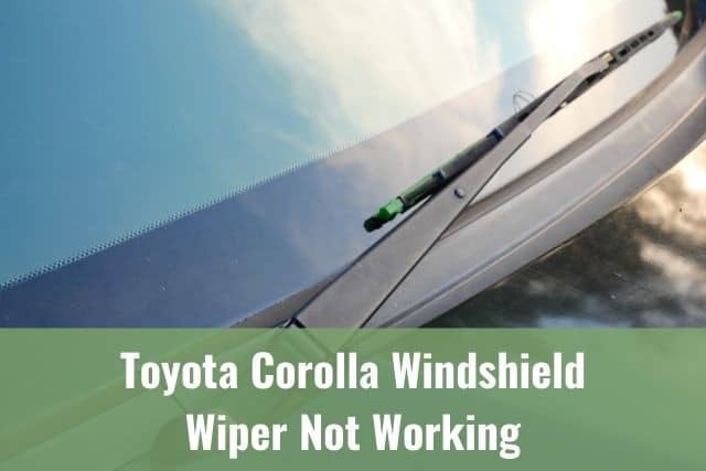 Close up of car windshield wiper.