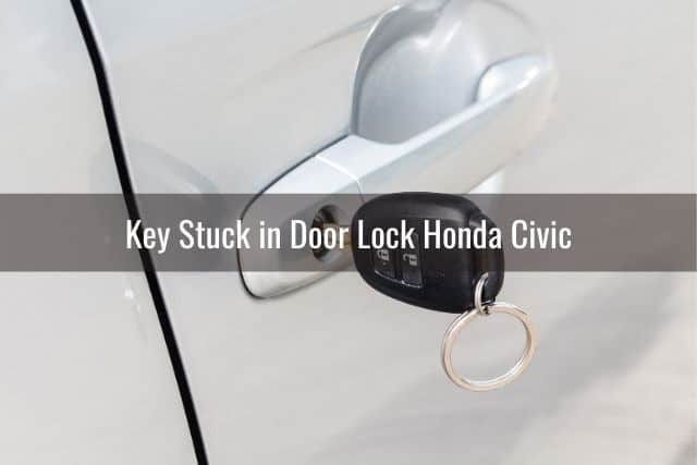 Car key stuck in door handle