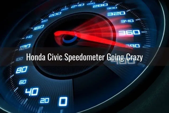 Blurry image of car speedometer