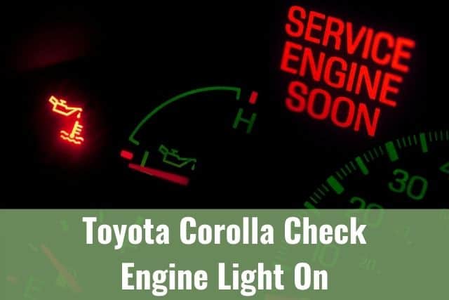 Car check engine indicator light on