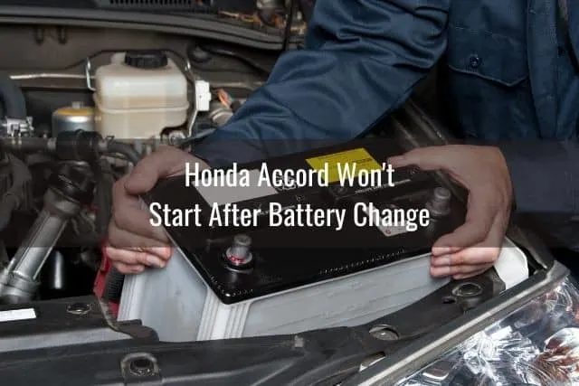 Car battery being changed