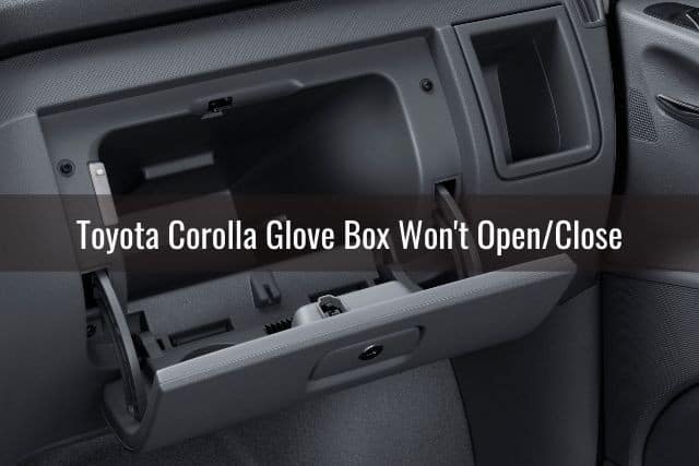 Car glove box door open
