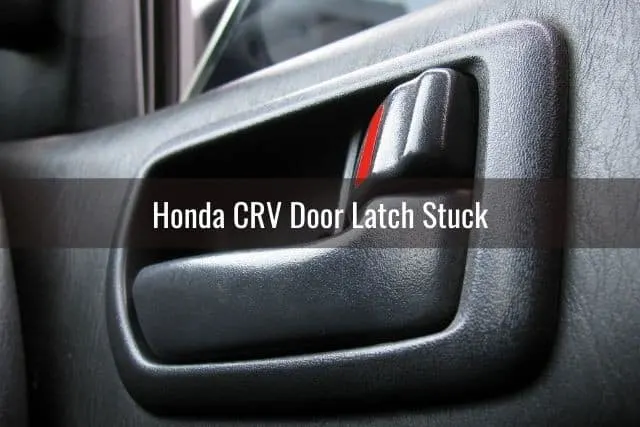 Close up of interior car door latch