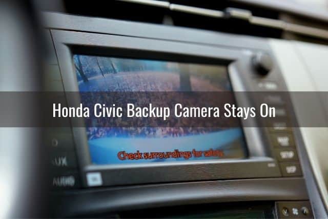 Rear view camera display screen in car