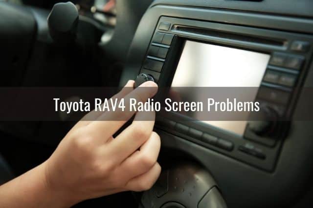 Hand configuring car radio touchscreen