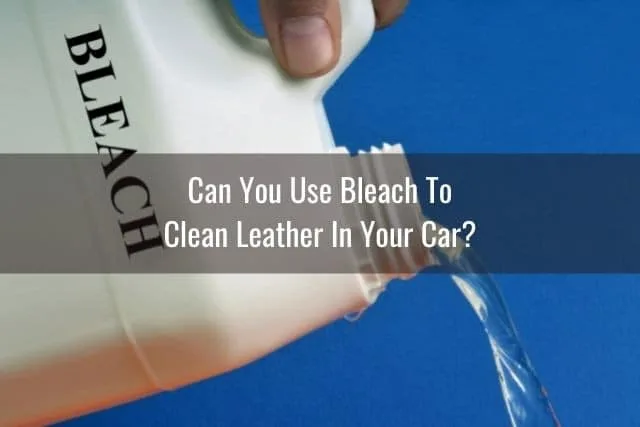 Container with bleach pouring out