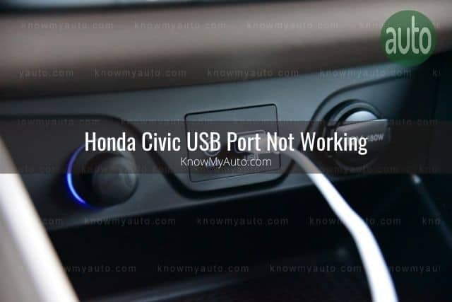White cable plugged into car USB port