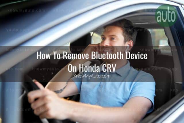 Male driver with Bluetooth headset