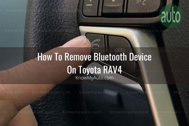 Finger pressing bluetooth phone connection button