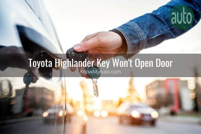 Car keys put into door lock