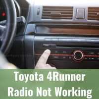 Pushing car radio control buttons