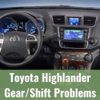 Inside cabin of Toyota Highlander SUV