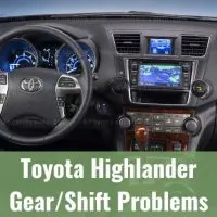 Inside cabin of Toyota Highlander SUV