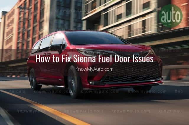 Red Toyota Sienna Driving City Streets