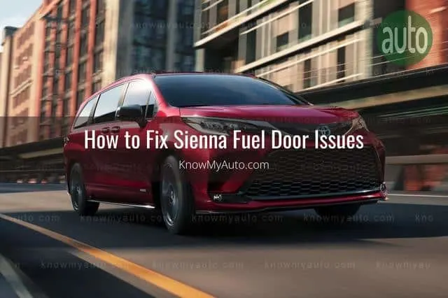 Red Toyota Sienna Driving City Streets