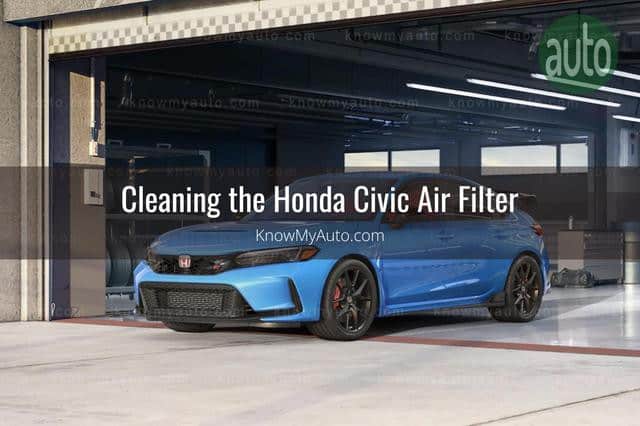 Blue Honda Civic Parked in Garage