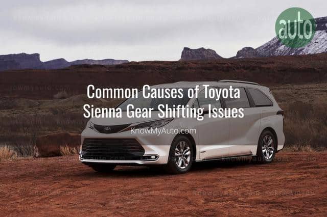 White Toyota Sienna parked in desert